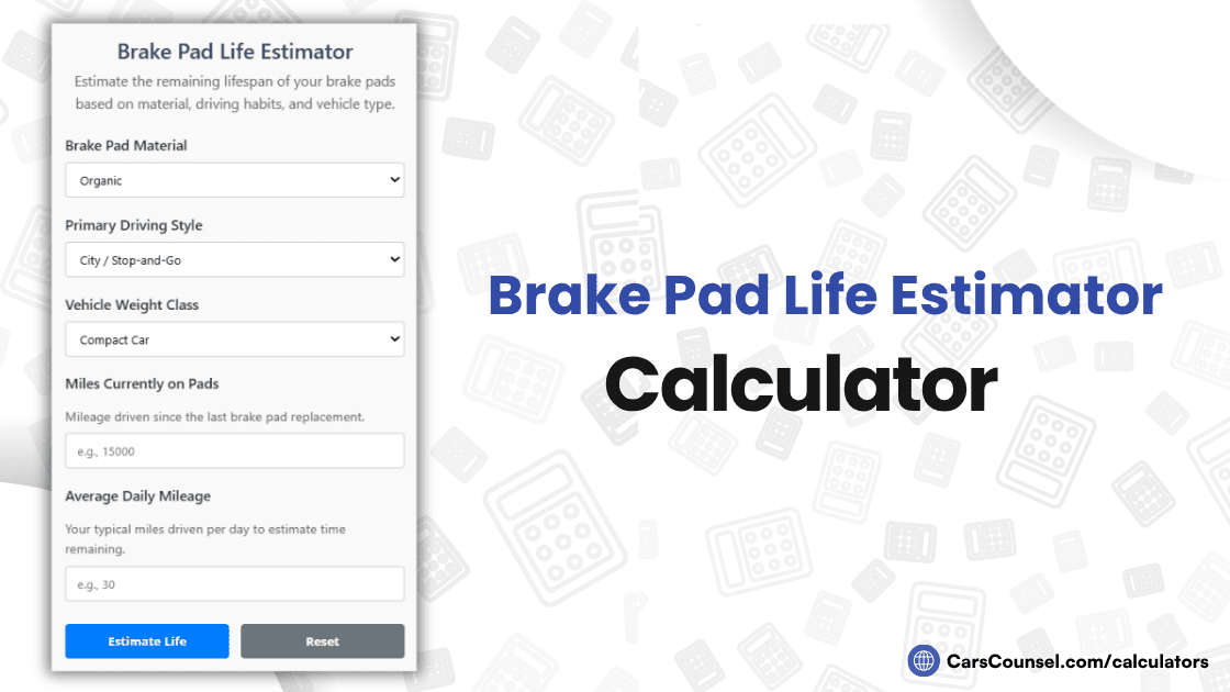 Brake Pad Life Estimator Calculator