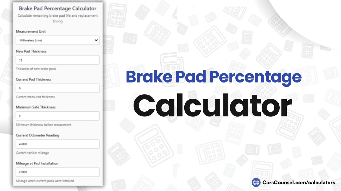 Brake Pad Percentage Calculator
