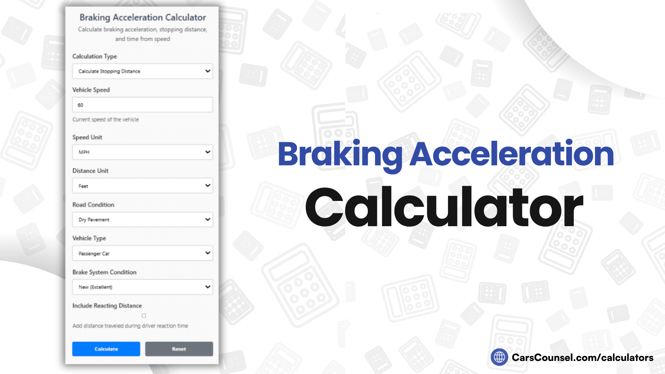 Braking Acceleration Calculator
