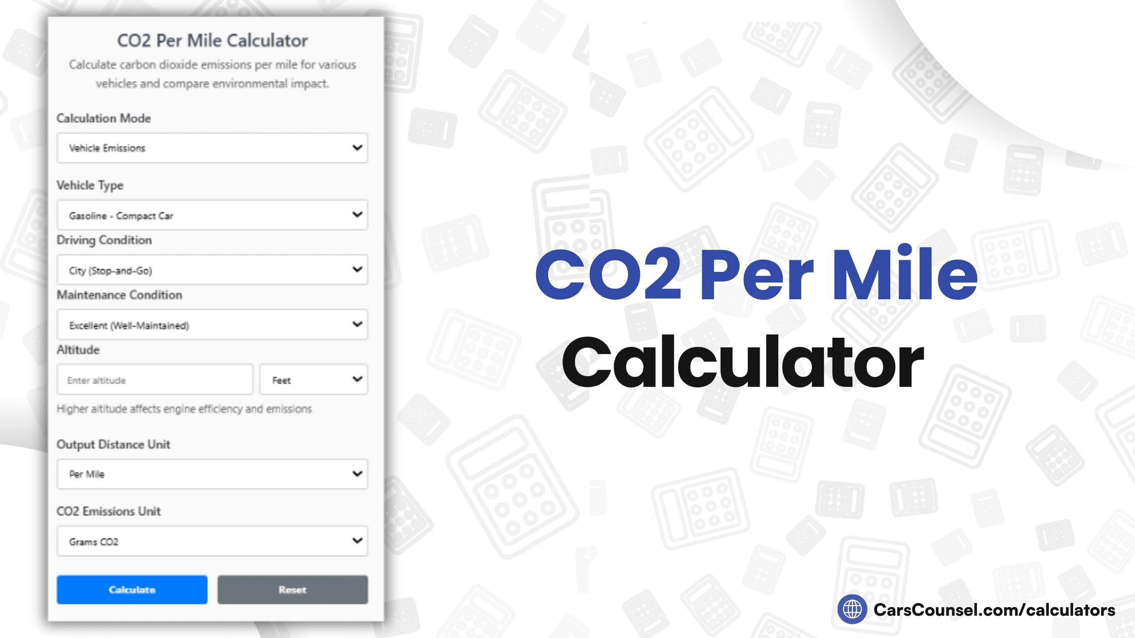 CO2 Per Mile Calculator