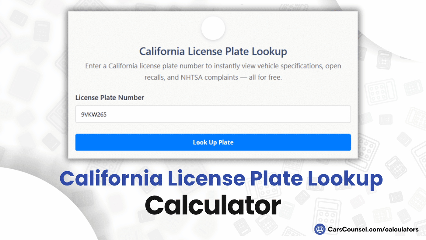 California License Plate Lookup