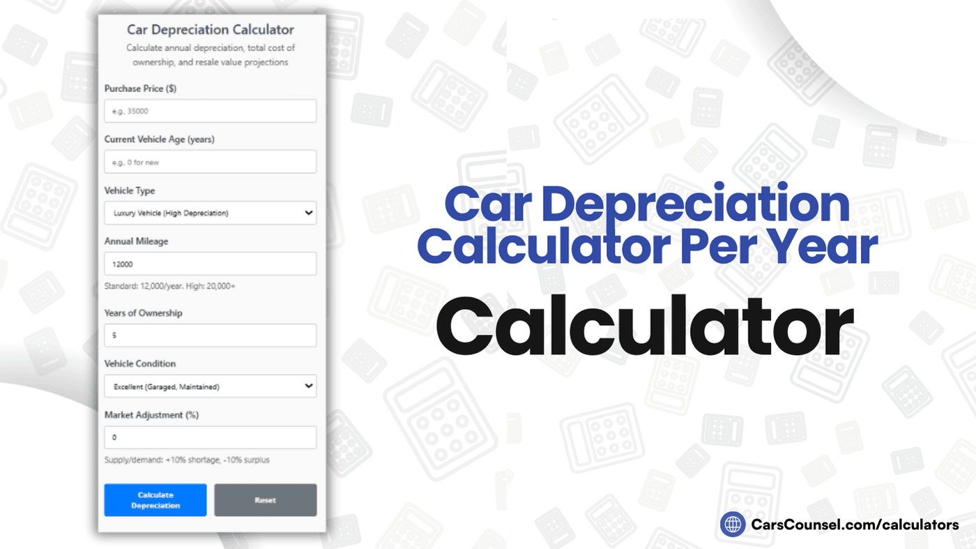Car Depreciation Calculator Per Year Calculator