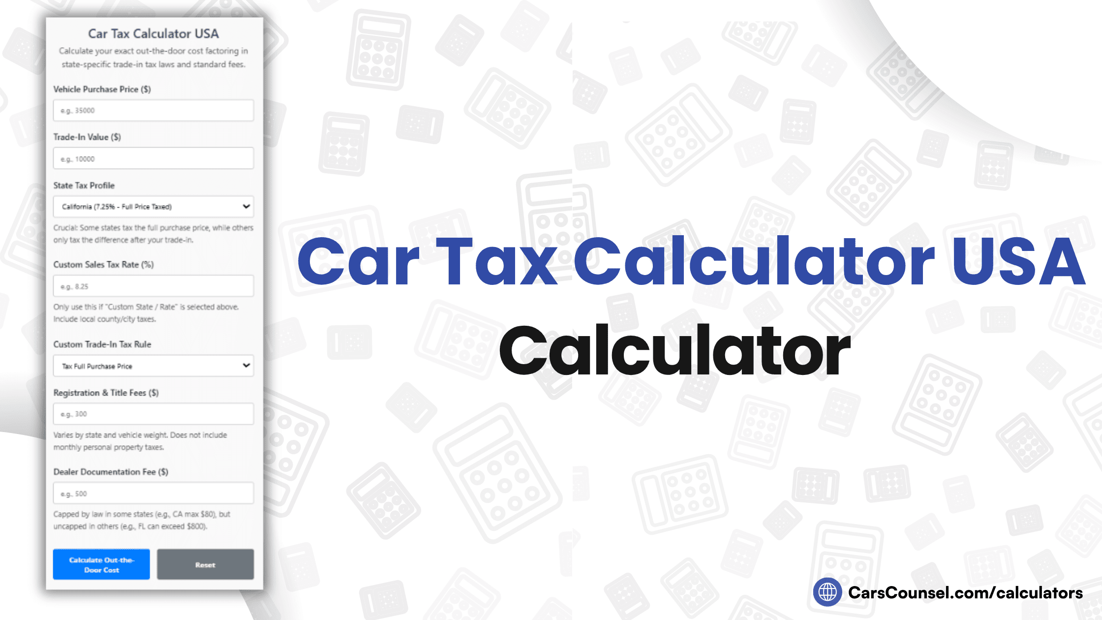 Car Tax Calculator USA Calculator