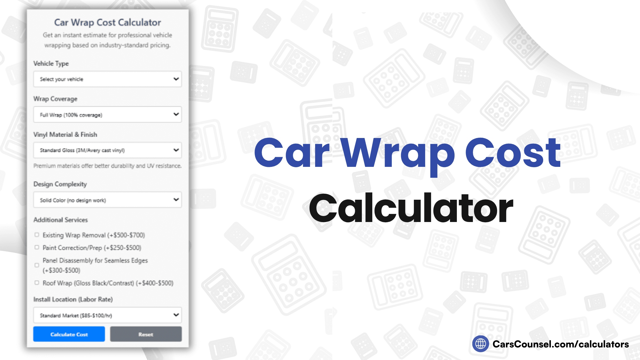 Car Wrap Cost Calculator