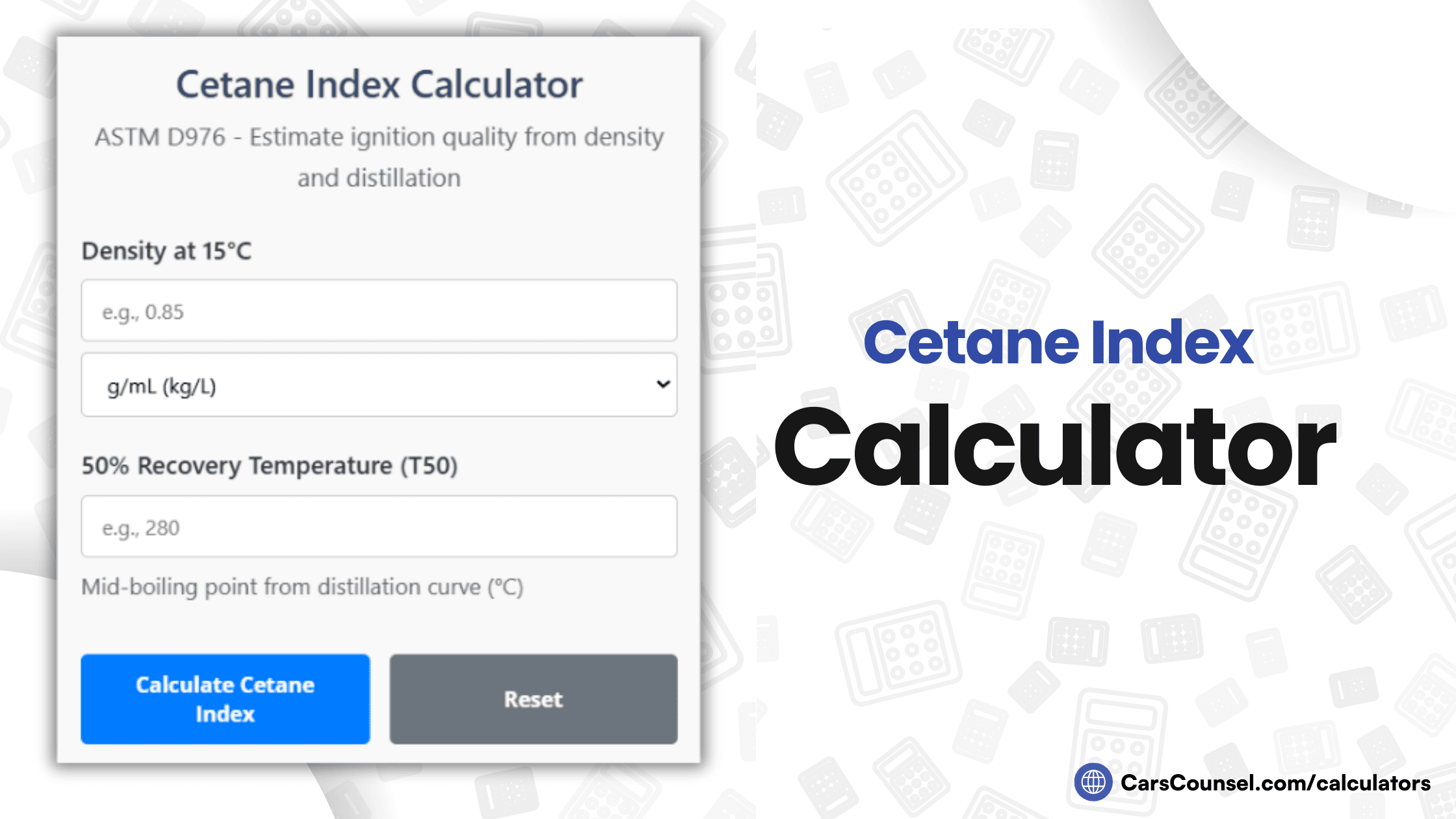 Cetane Index Calculator