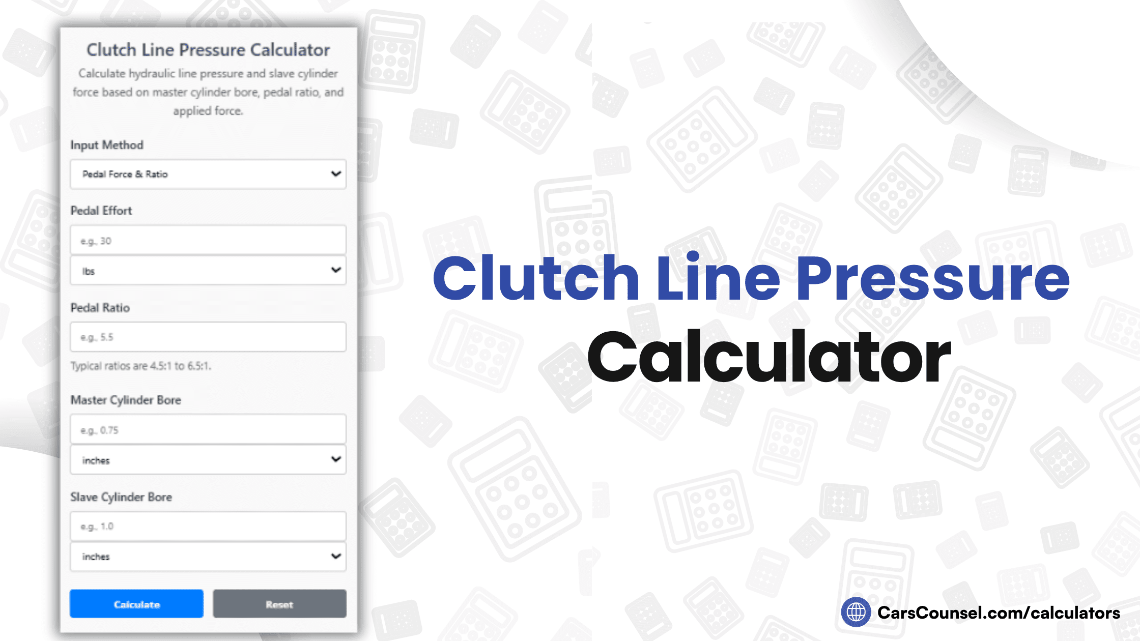 Clutch Line Pressure Calculator