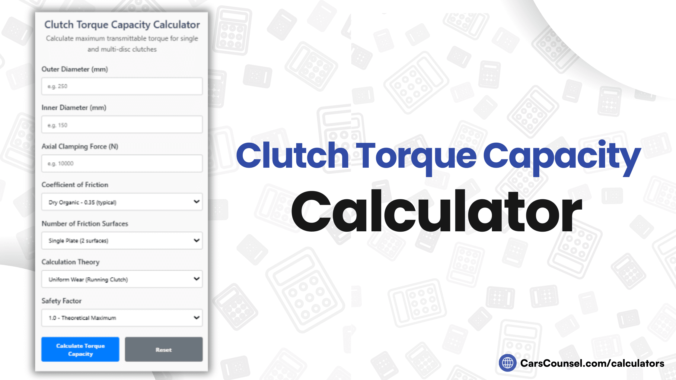 Clutch Torque Capacity Calculator