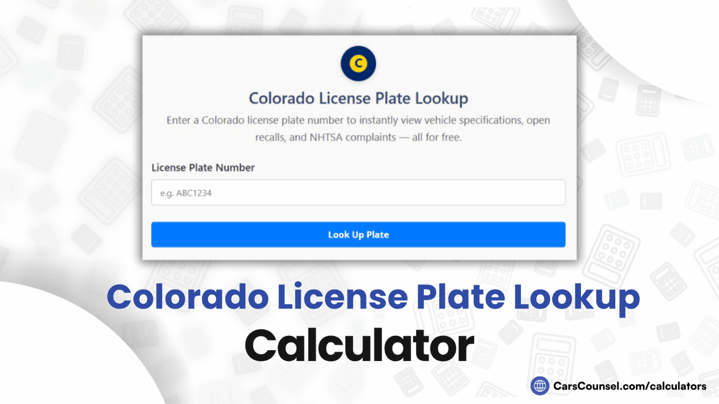 Colorado License Plate Lookup
