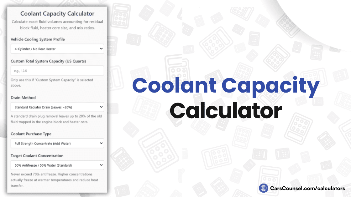 Coolant Capacity Calculator