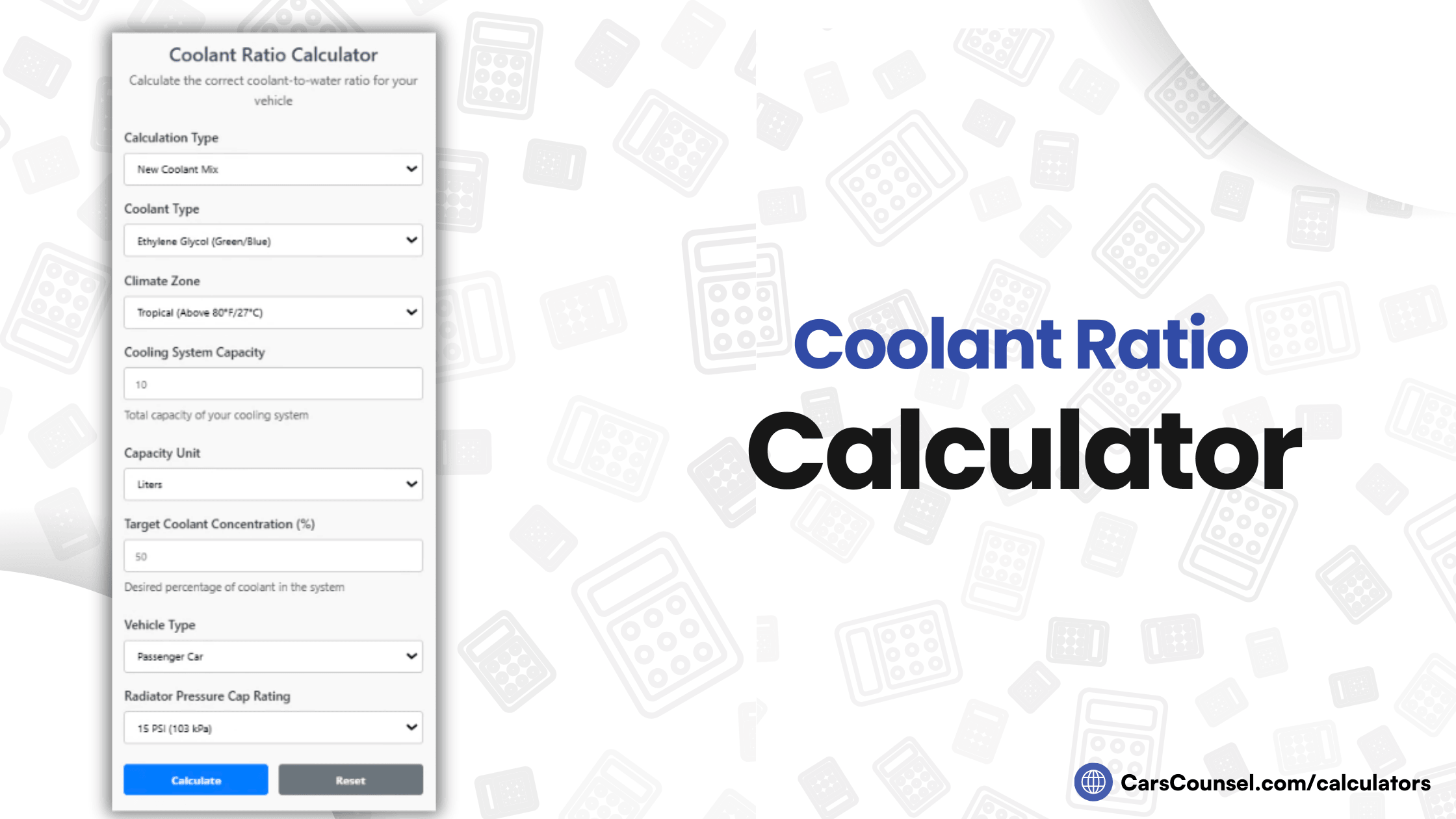 Coolant Ratio Calculator