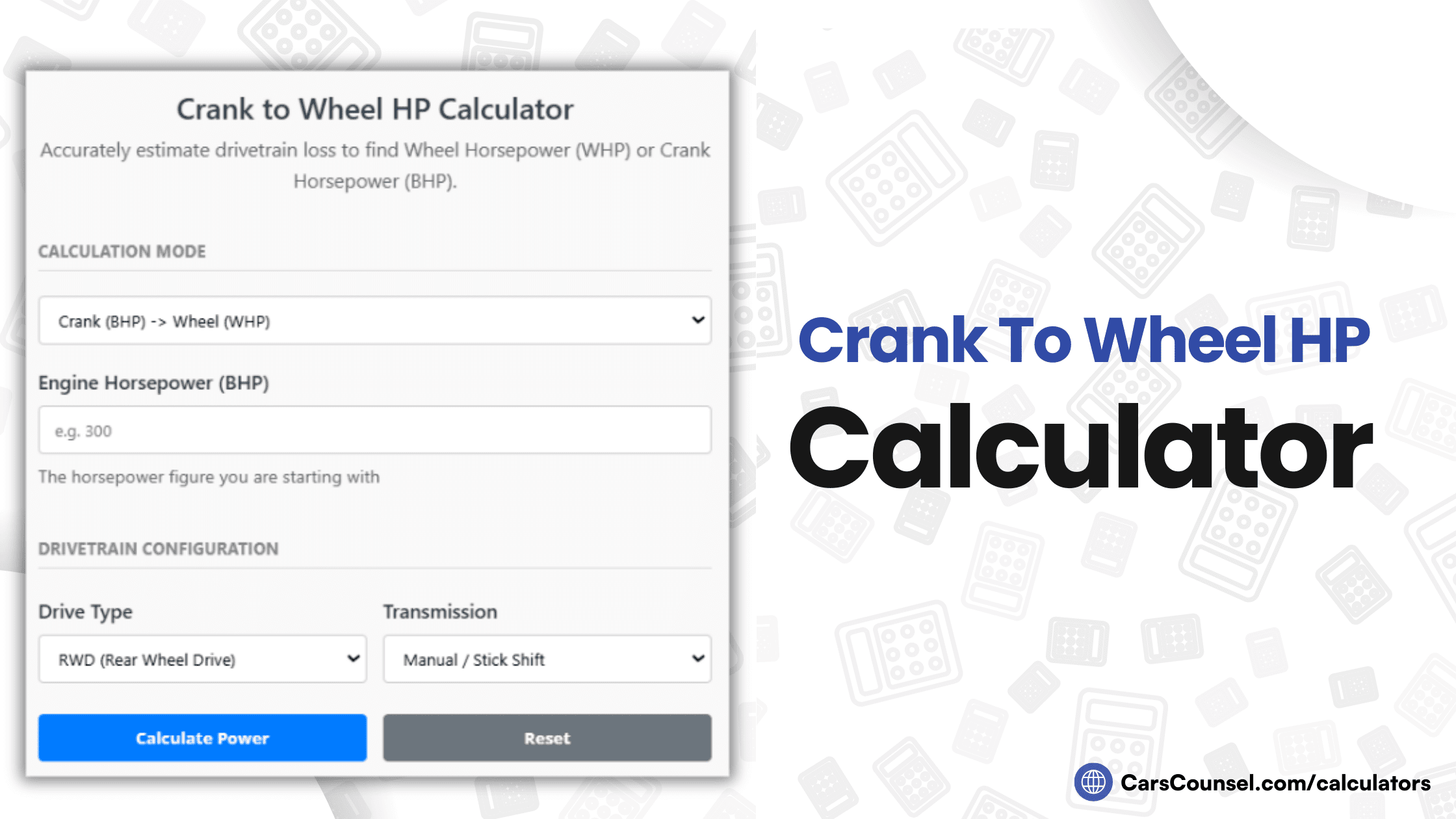Crank To Wheel HP Calculator