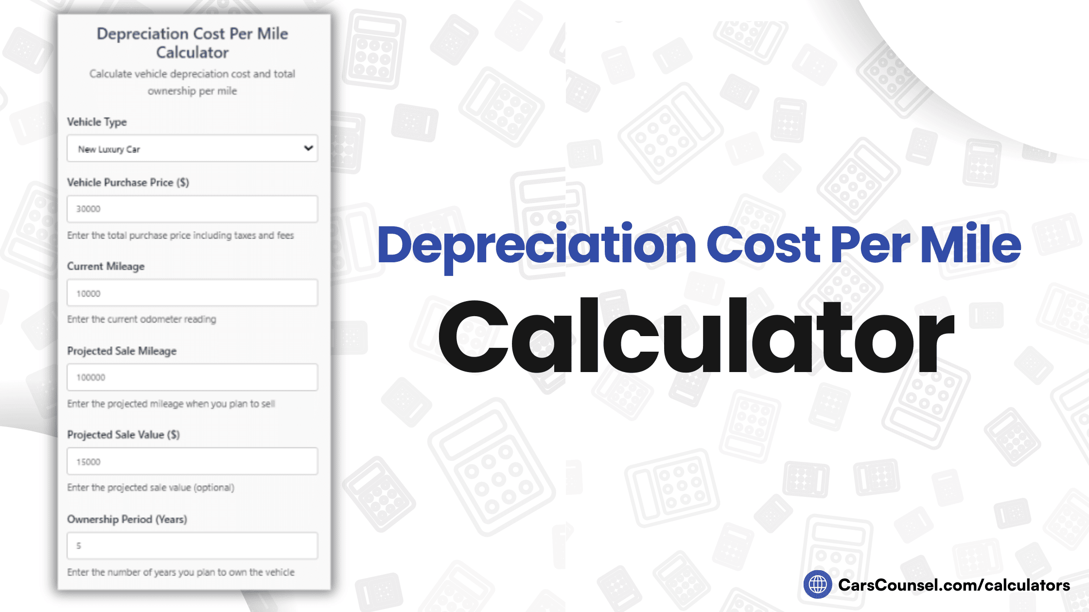 Depreciation Cost Per Mile Calculator