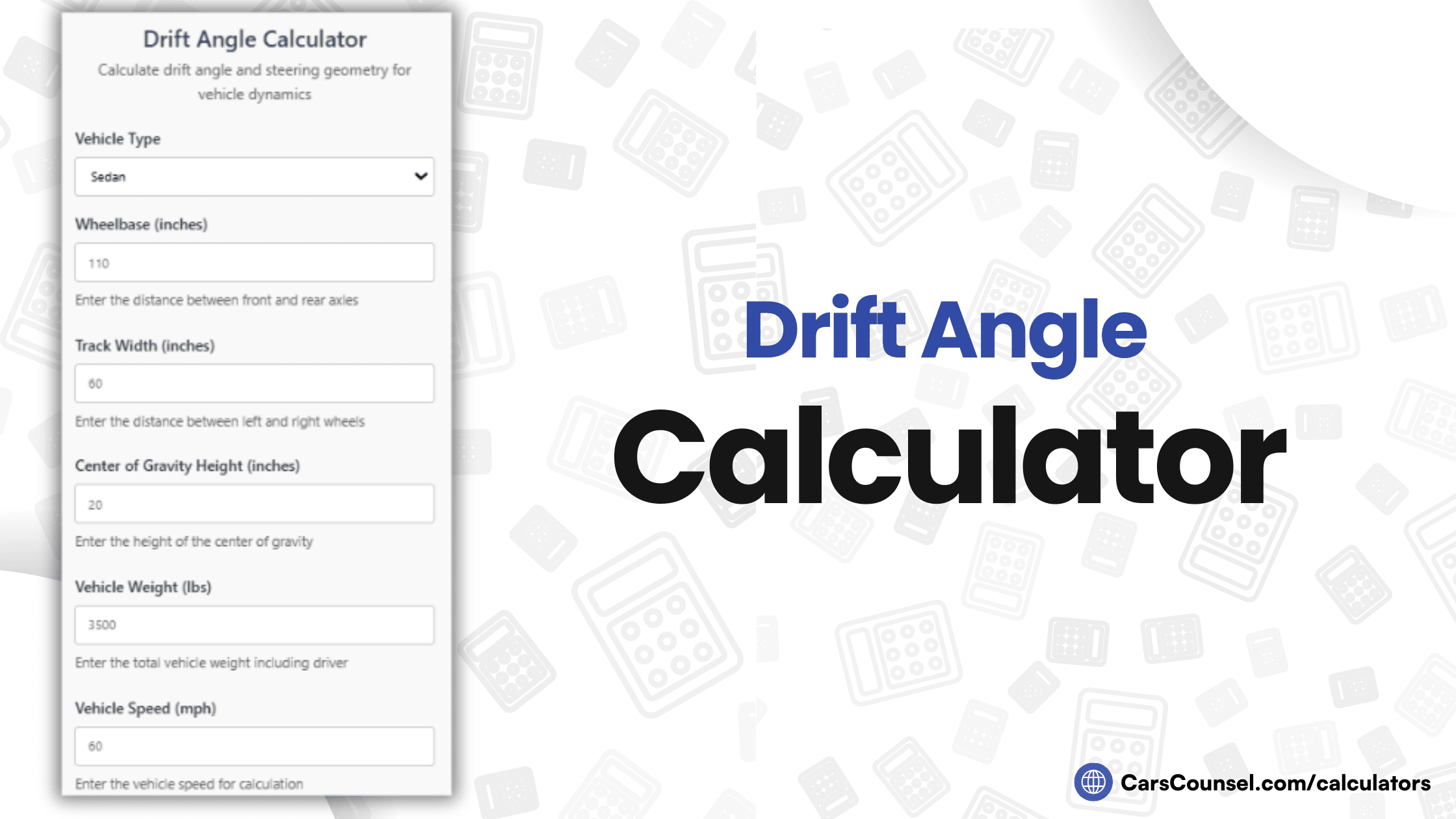 Drift Angle Calculator