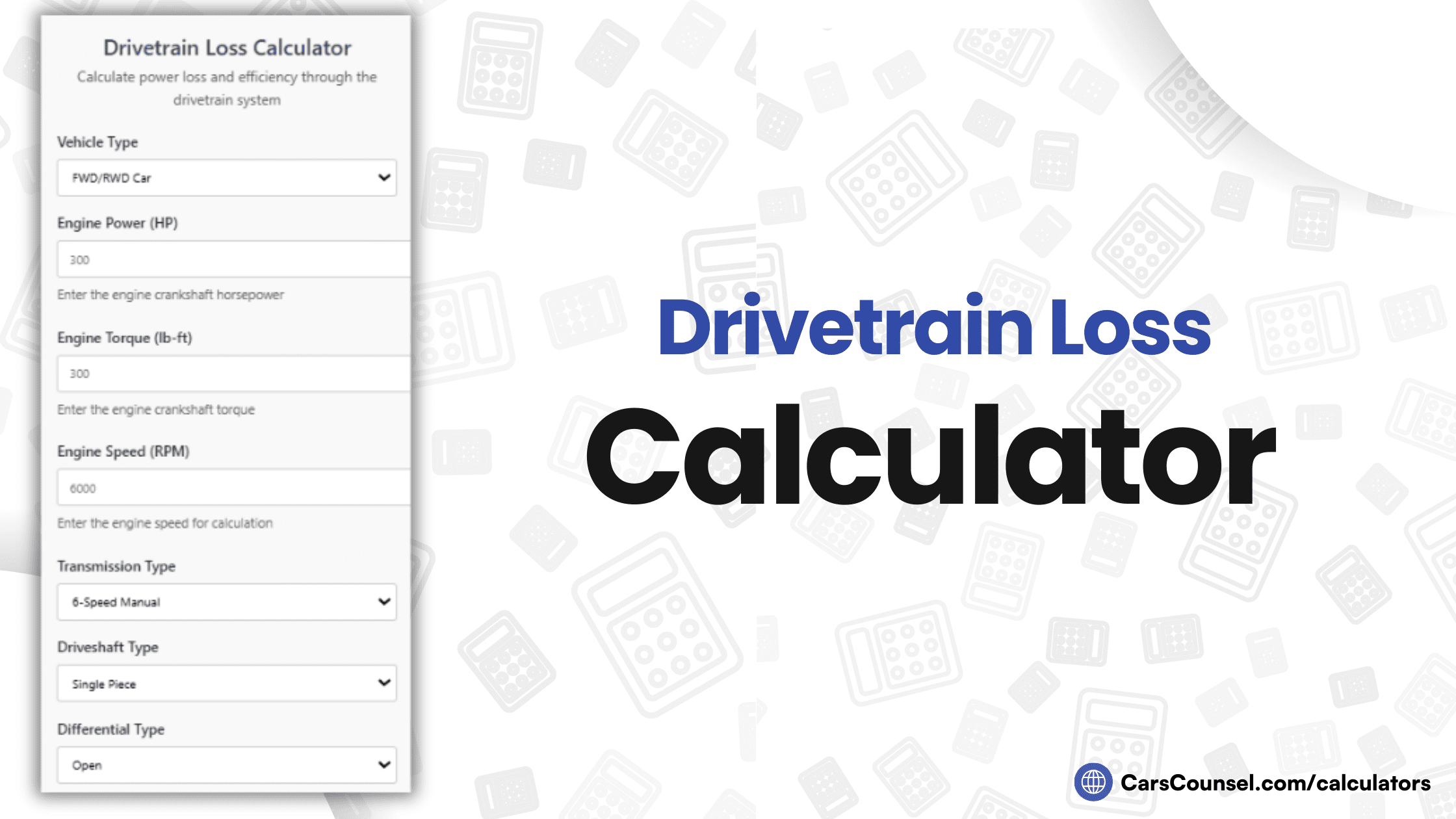 Drivetrain Loss Calculator