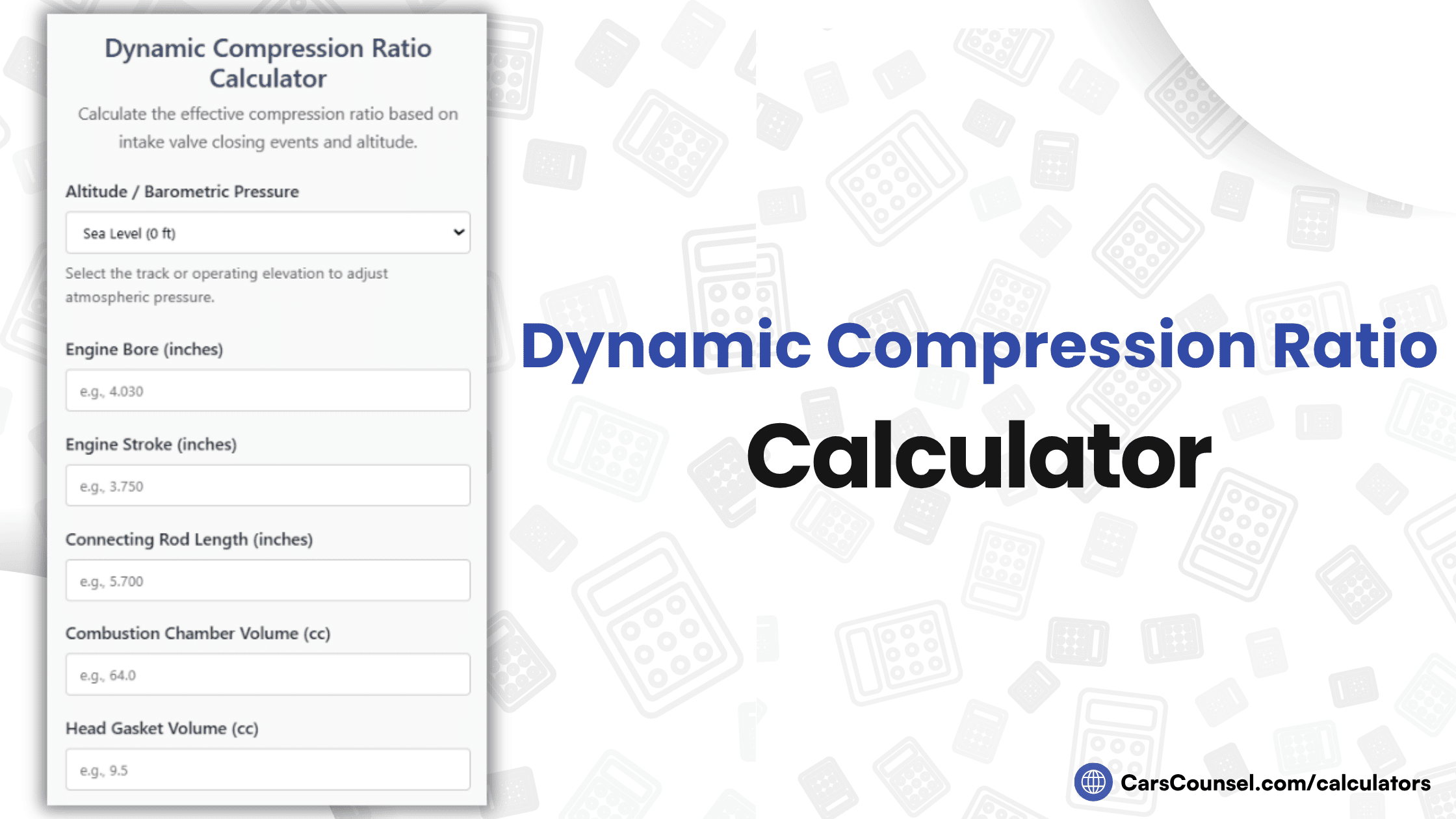Dynamic Compression Ratio Calculator