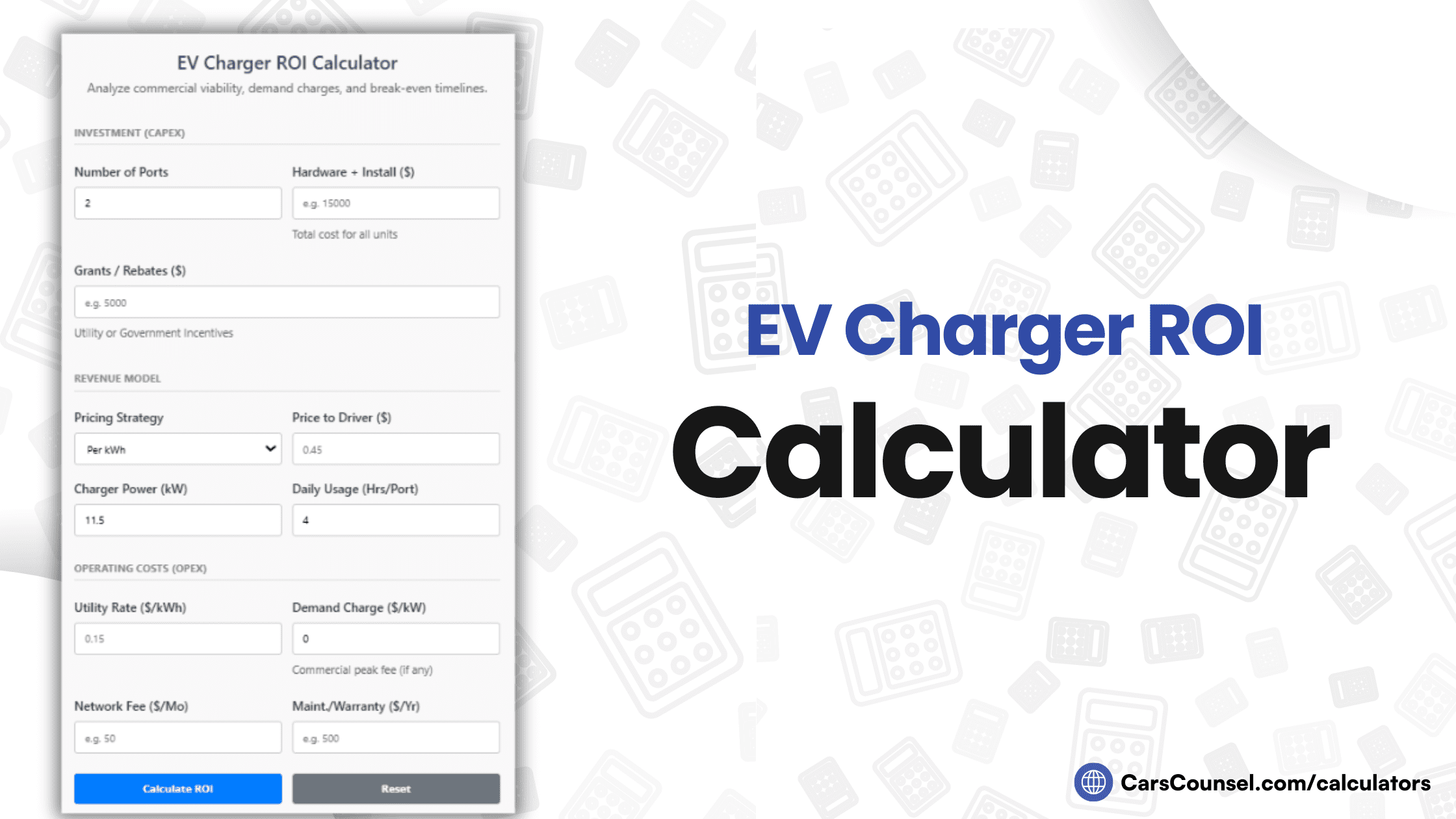 EV Charger ROI Calculator