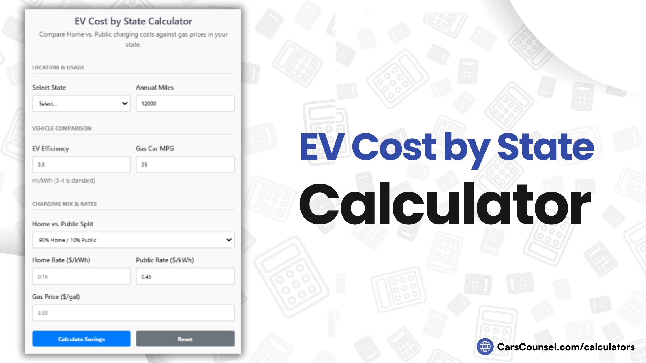 EV Cost By State Calculator