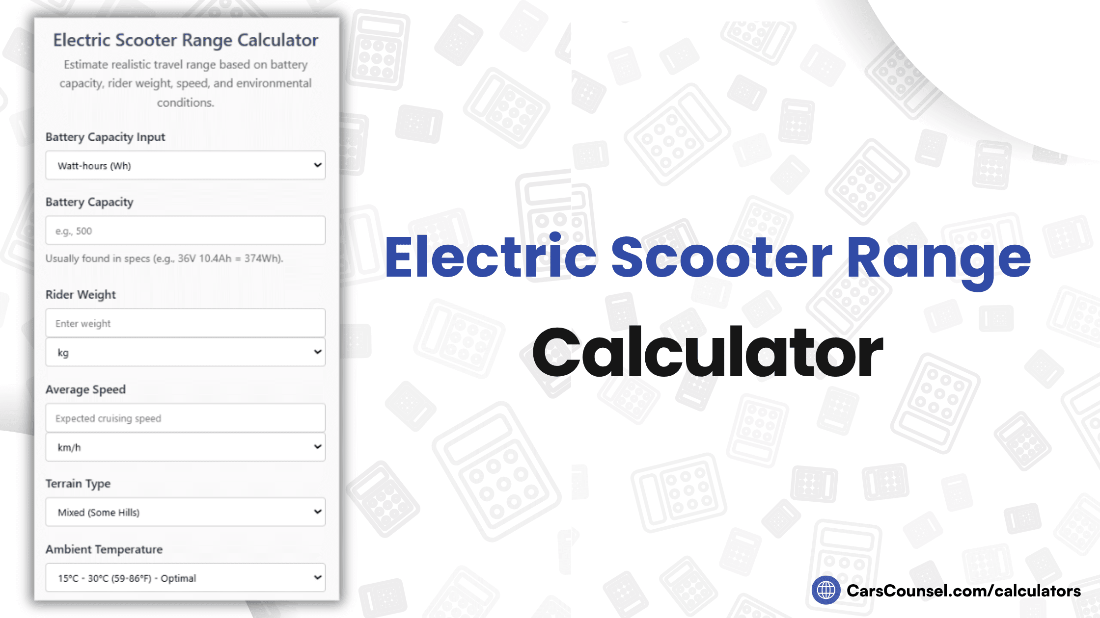 Electric Scooter Range Calculator