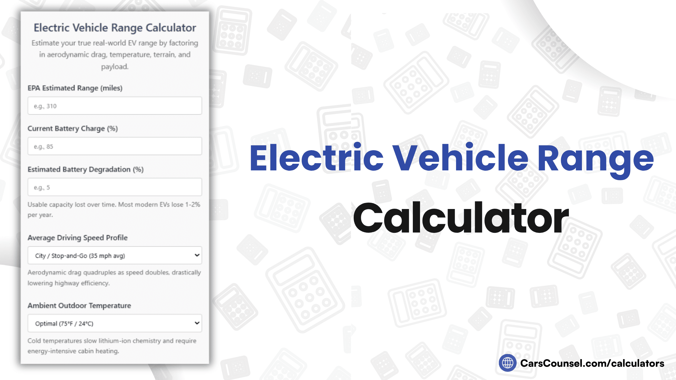Electric Vehicle Range Calculator
