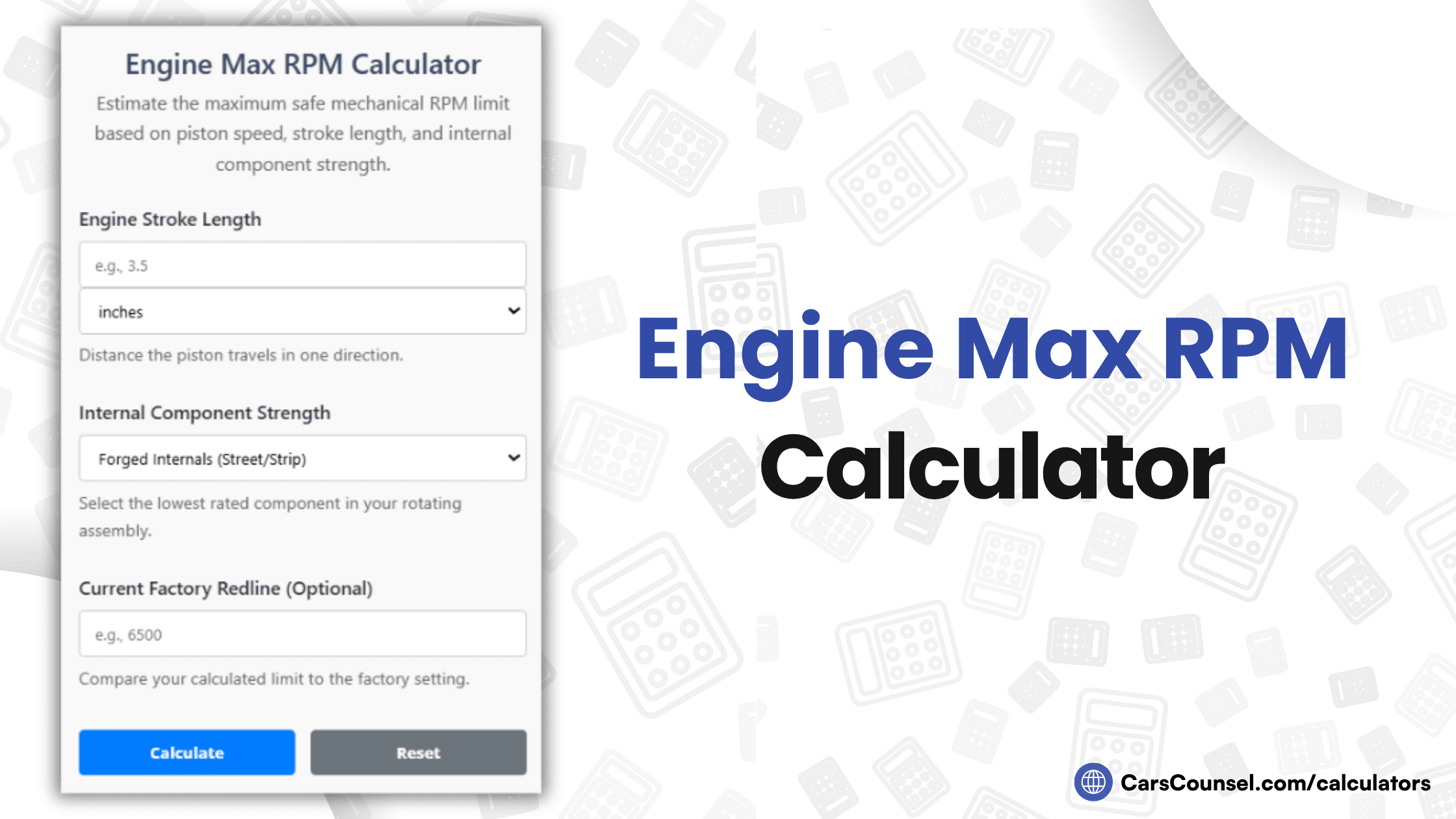 Engine Max RPM Calculator