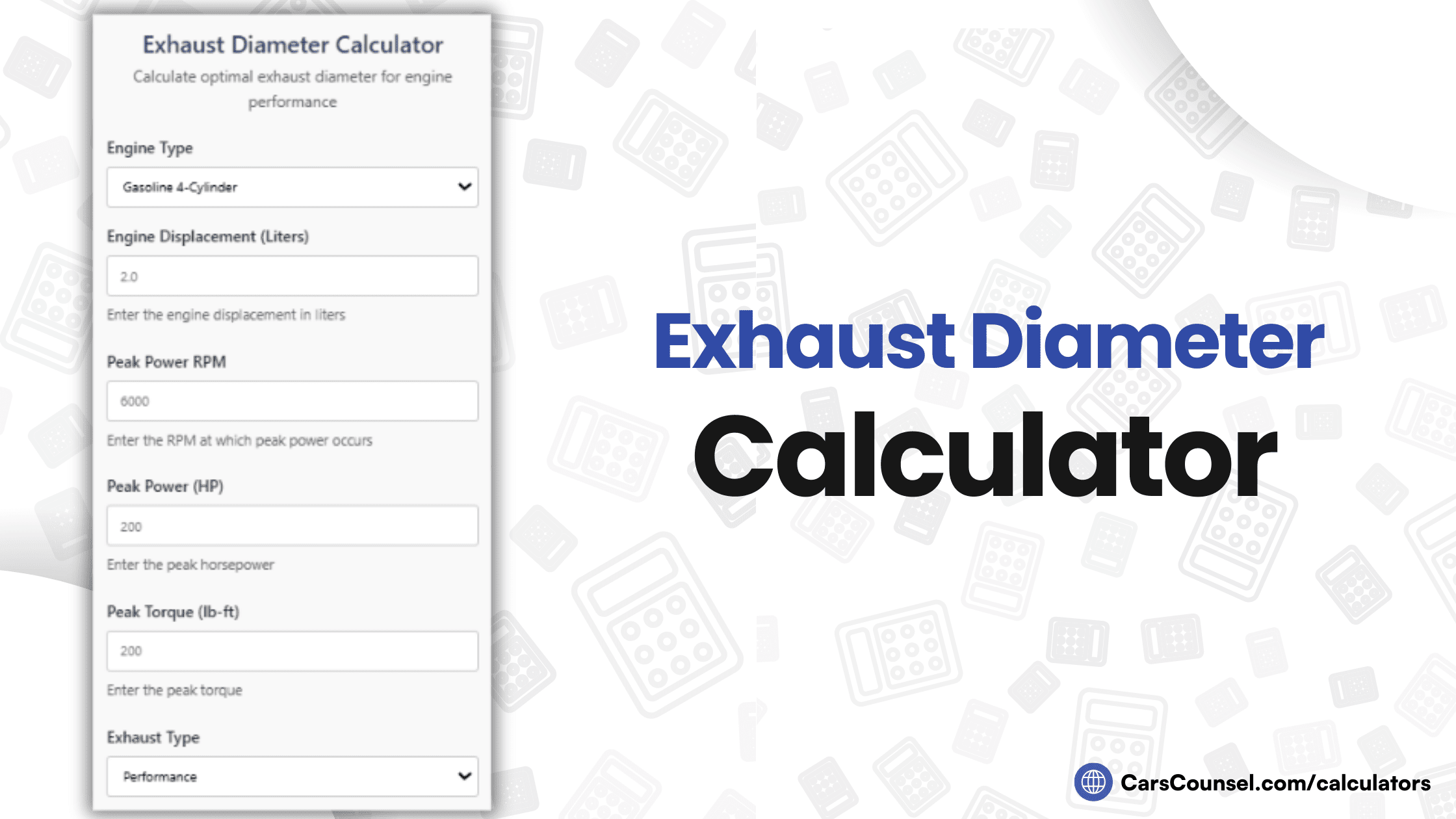 Exhaust Diameter Calculator