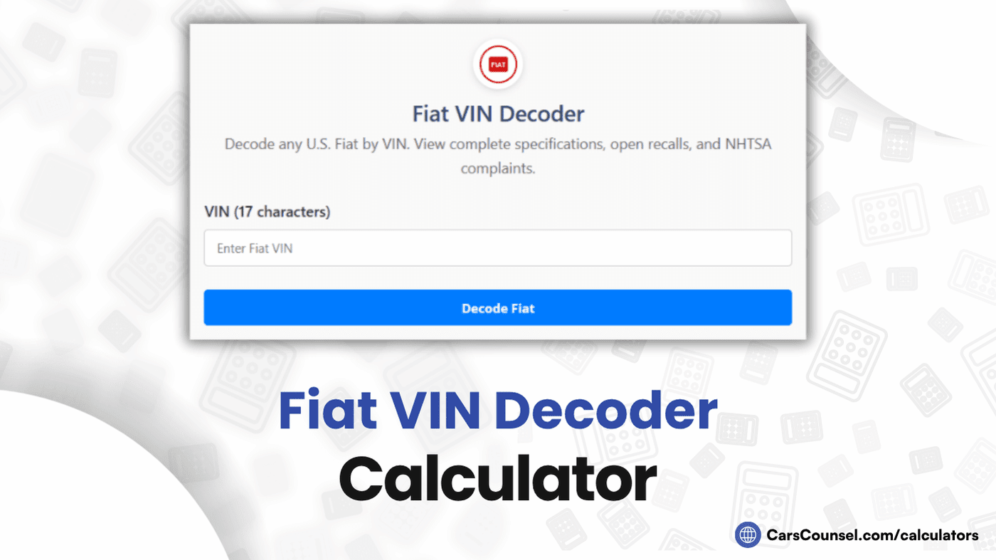Fiat VIN Decoder Calculator