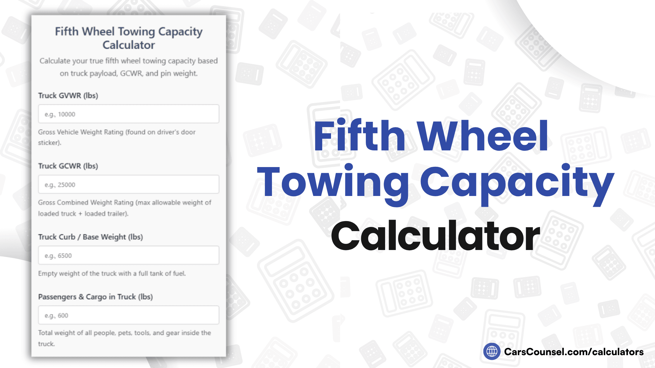 Fifth Wheel Towing Capacity Calculator