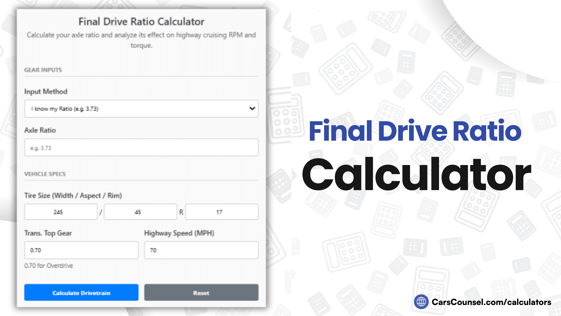 Final Drive Ratio Calculator