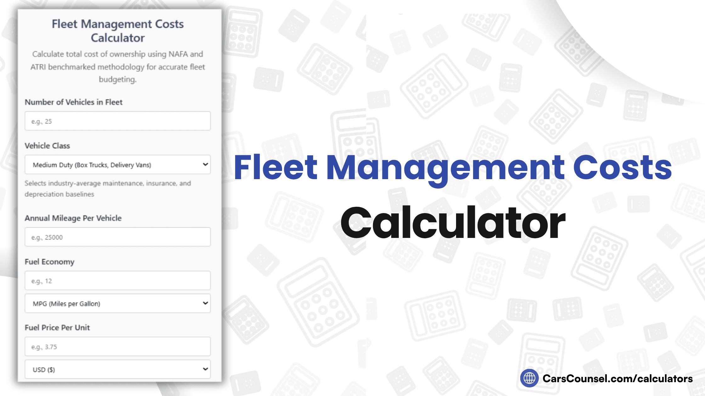 Fleet Management Costs Calculator