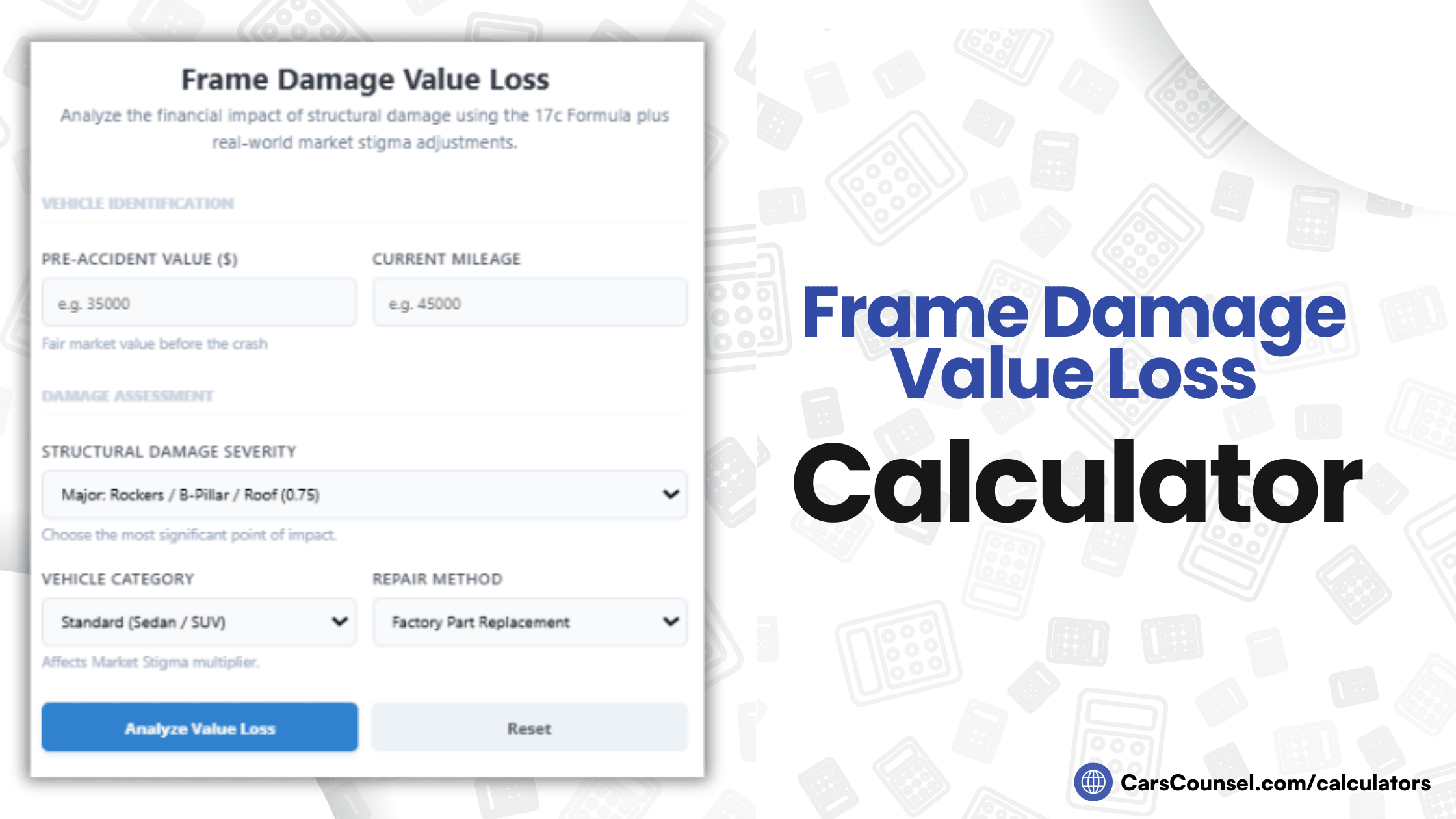 Frame Damage Value Loss Calculator