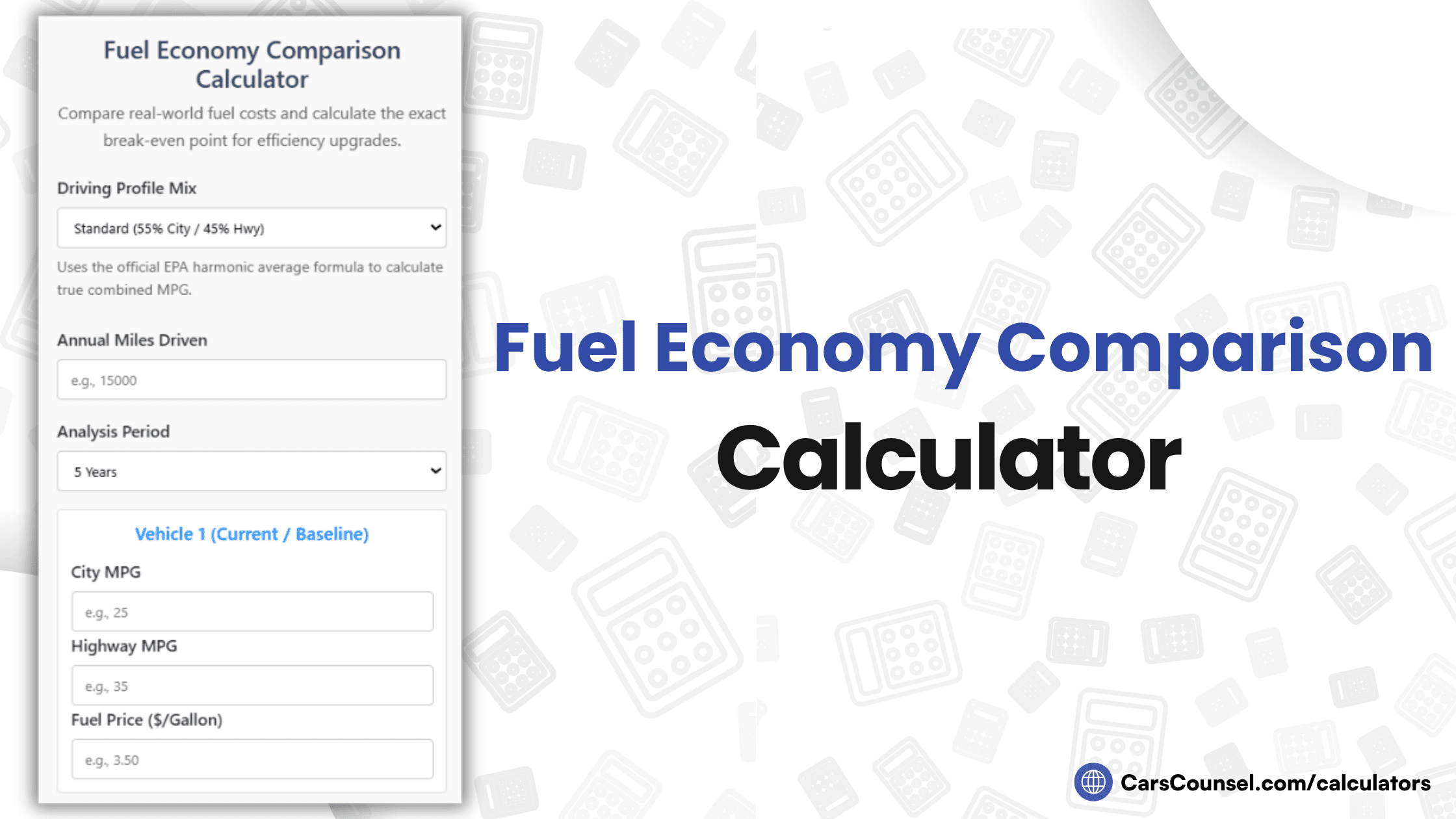 Fuel Economy Comparison Calculator