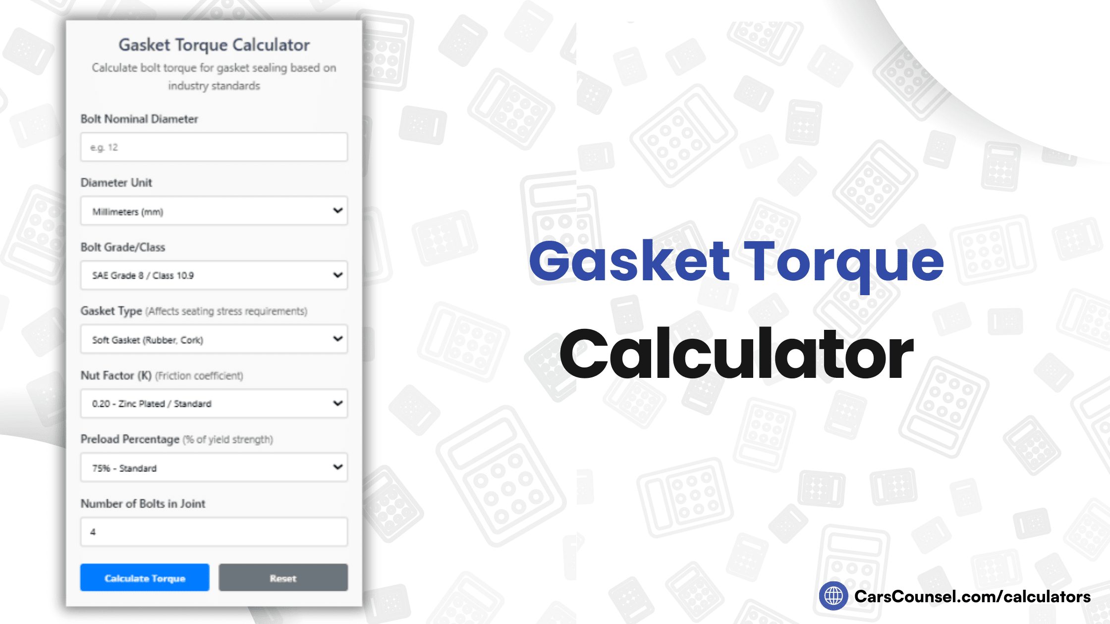 Gasket Torque Calculator