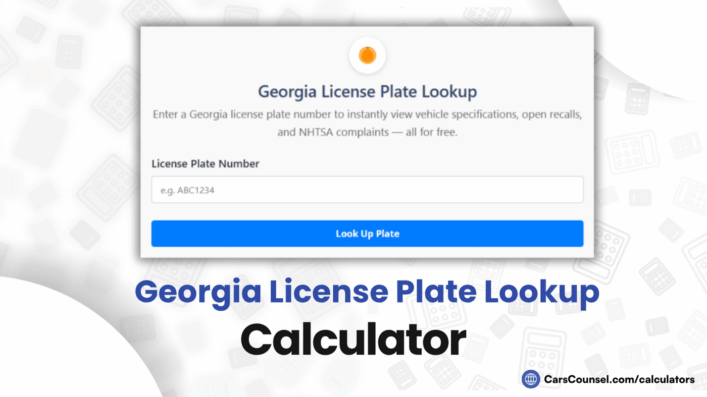 Georgia License Plate Lookup