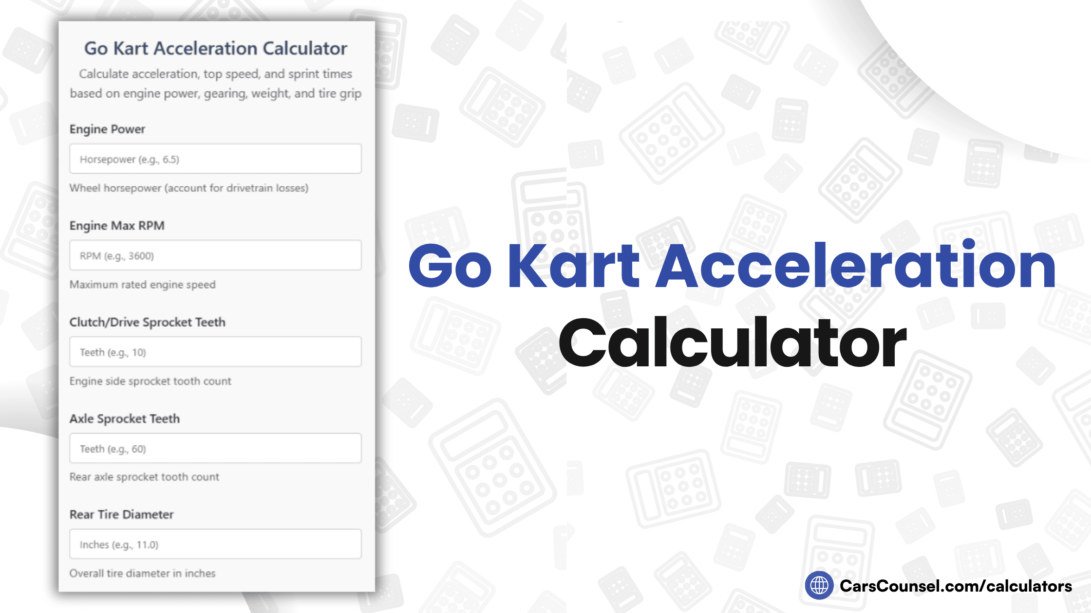 Go Kart Acceleration Calculator
