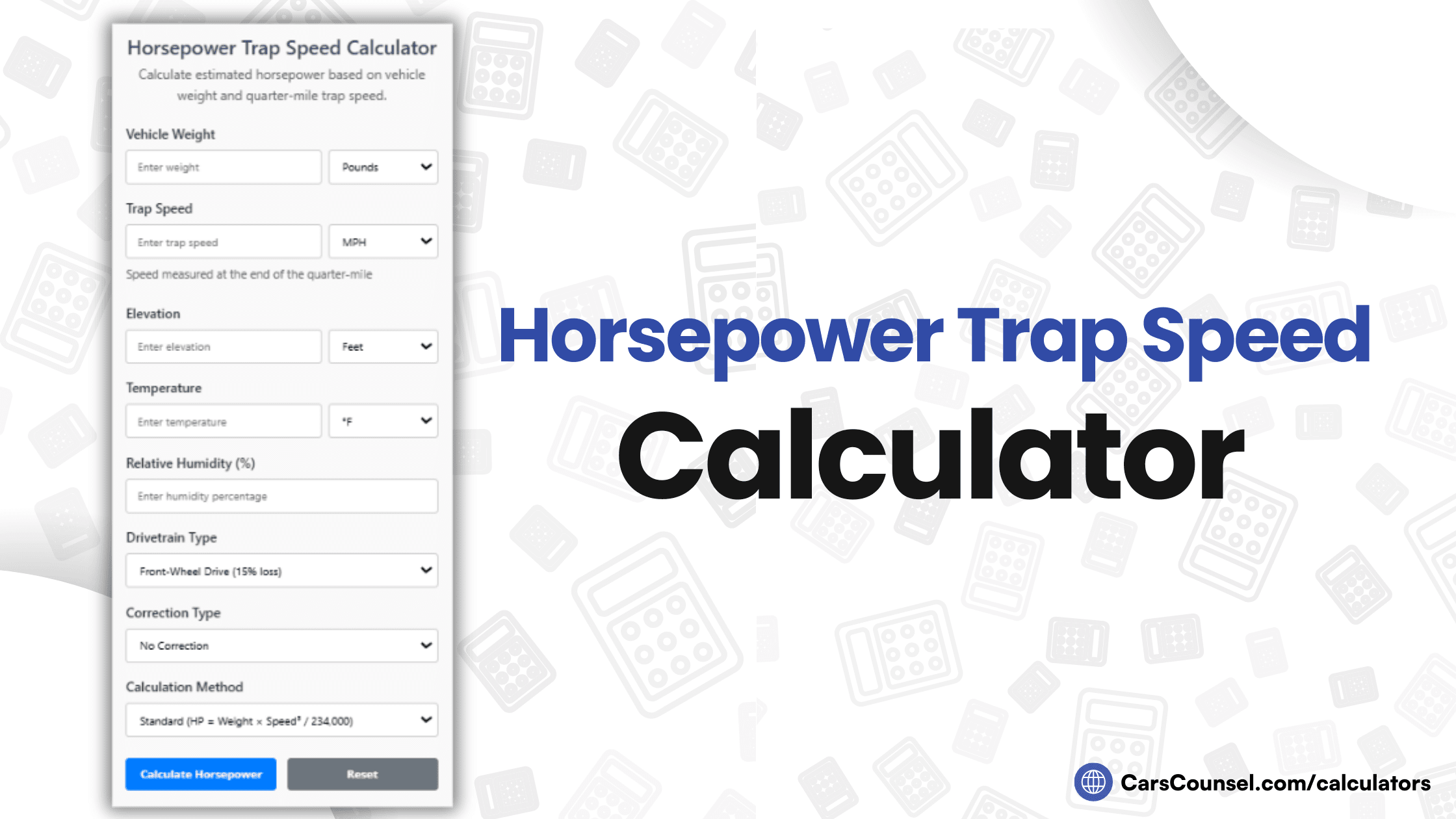 Horsepower Trap Speed Calculator