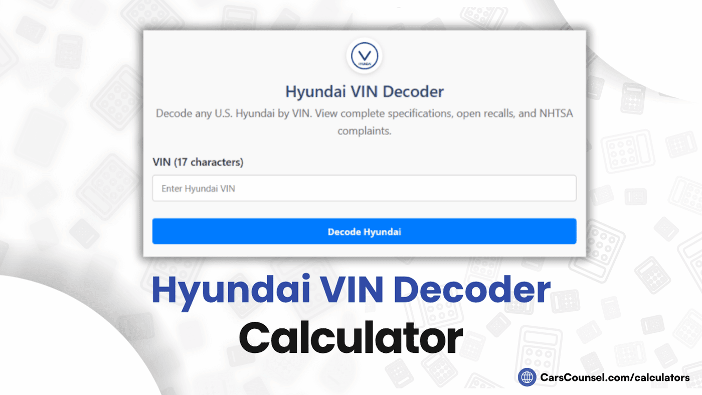 Hyundai VIN Decoder Calculator