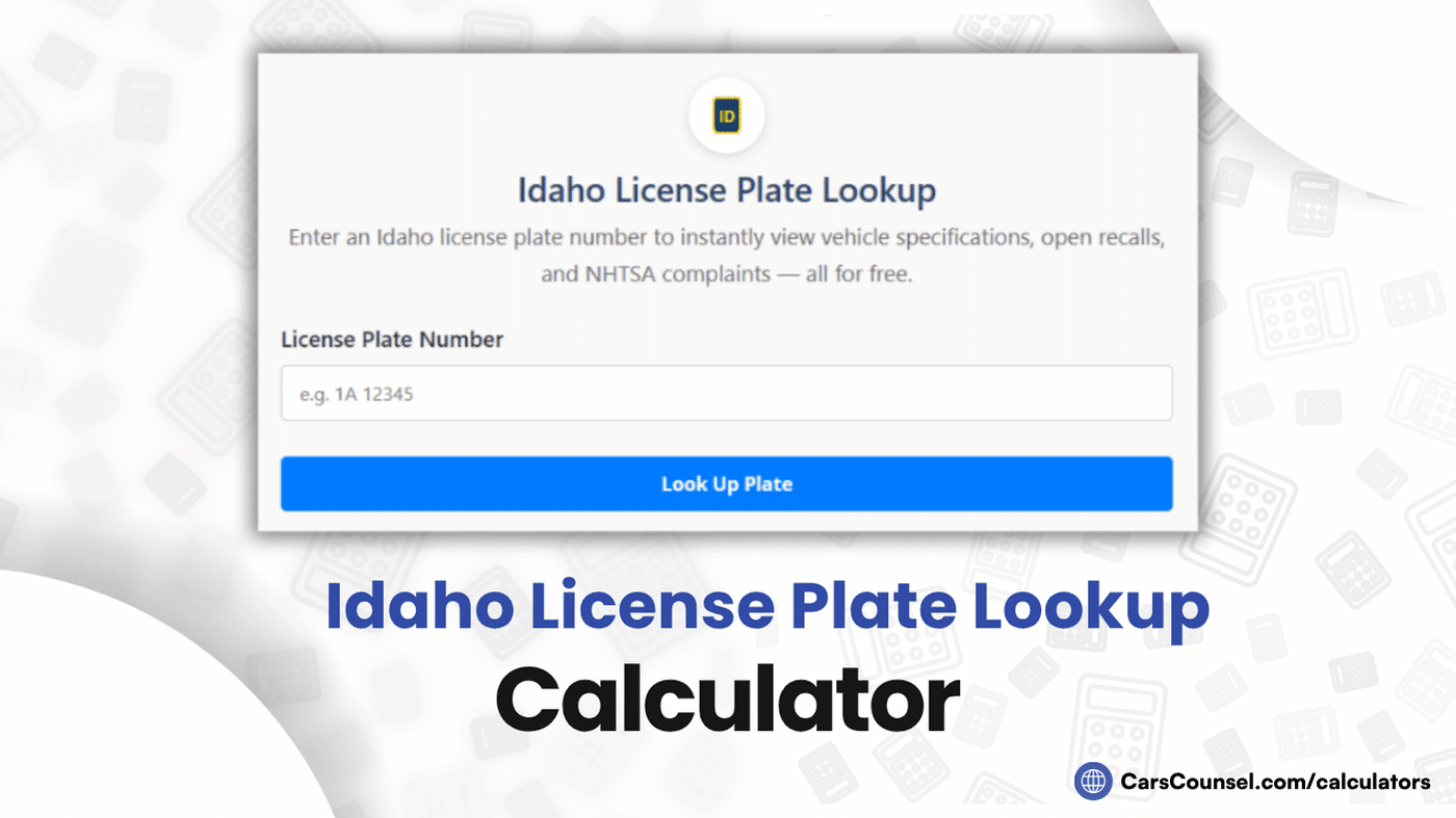 Idaho License Plate Lookup