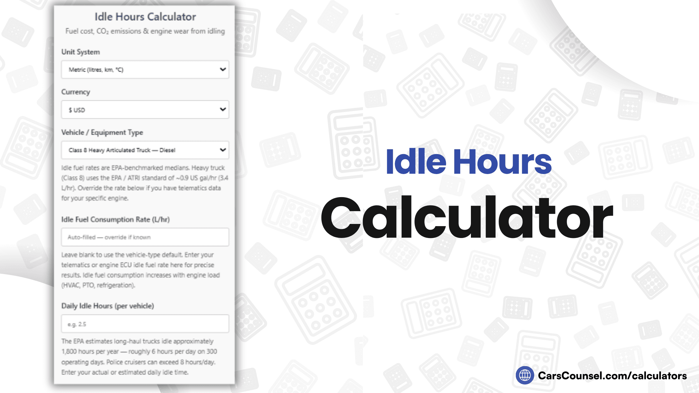 Idle Hours Calculator