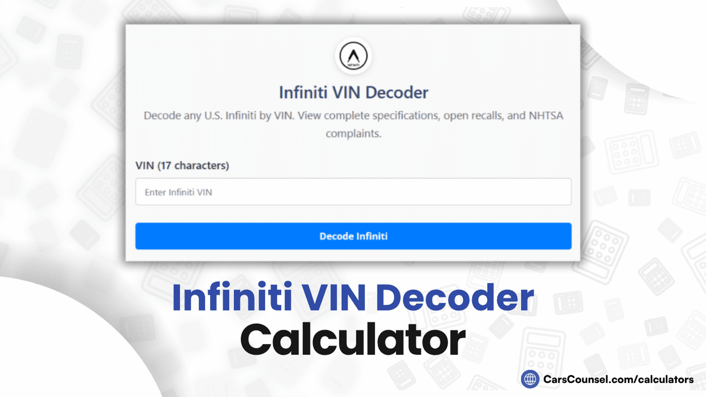 Infiniti VIN Decoder Calculator
