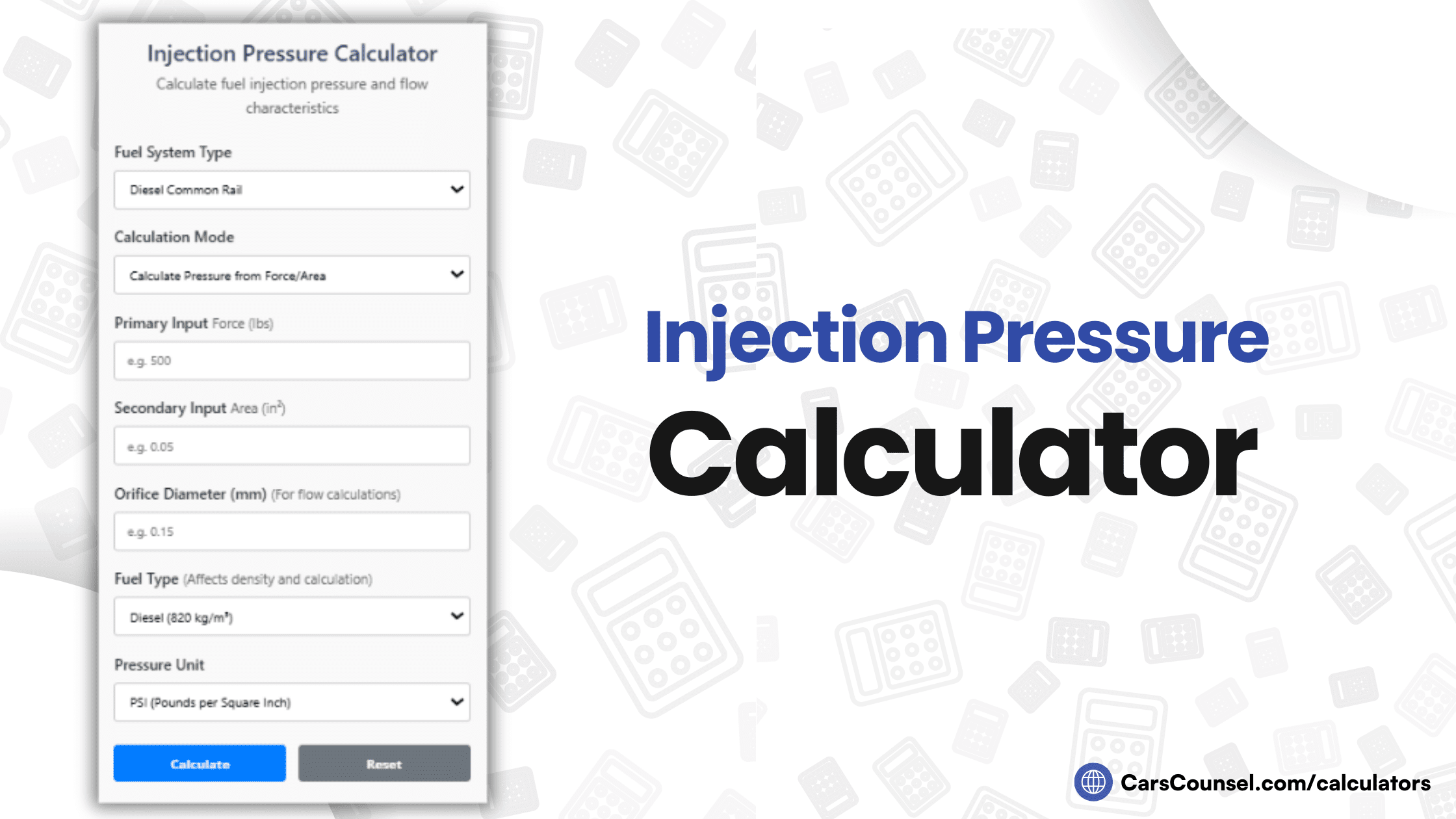 Injection Pressure Calculator