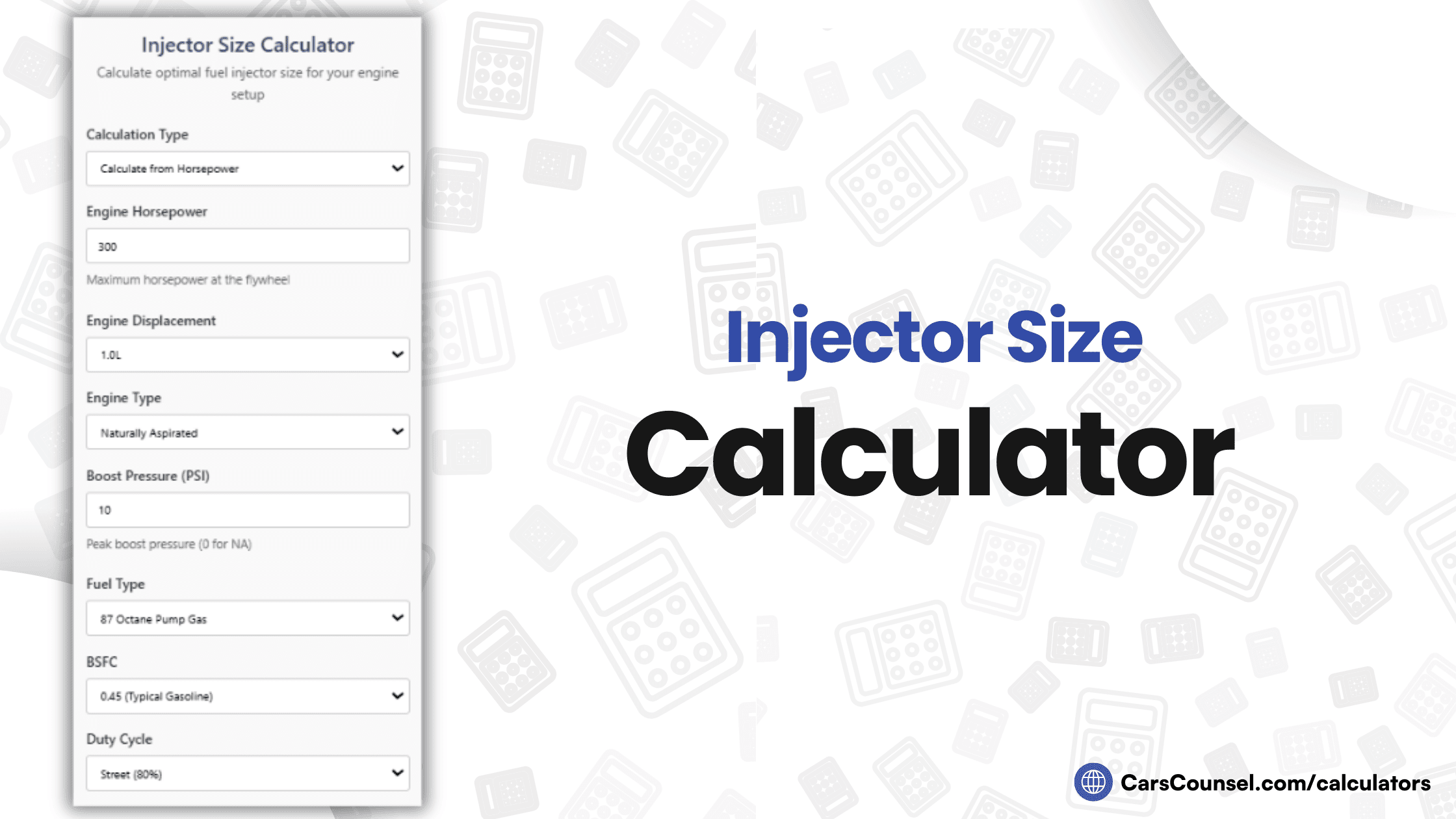 Injector Size Calculator
