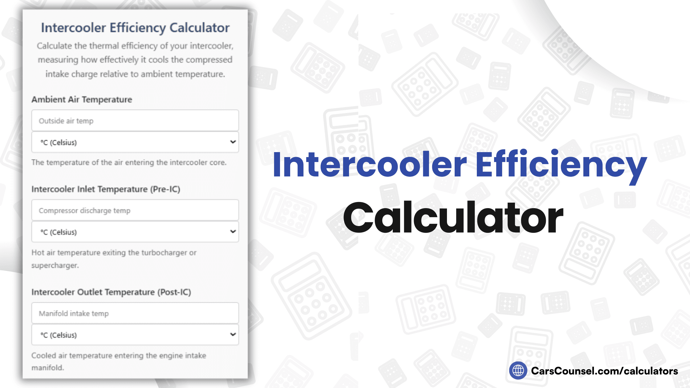 Intercooler Efficiency Calculator