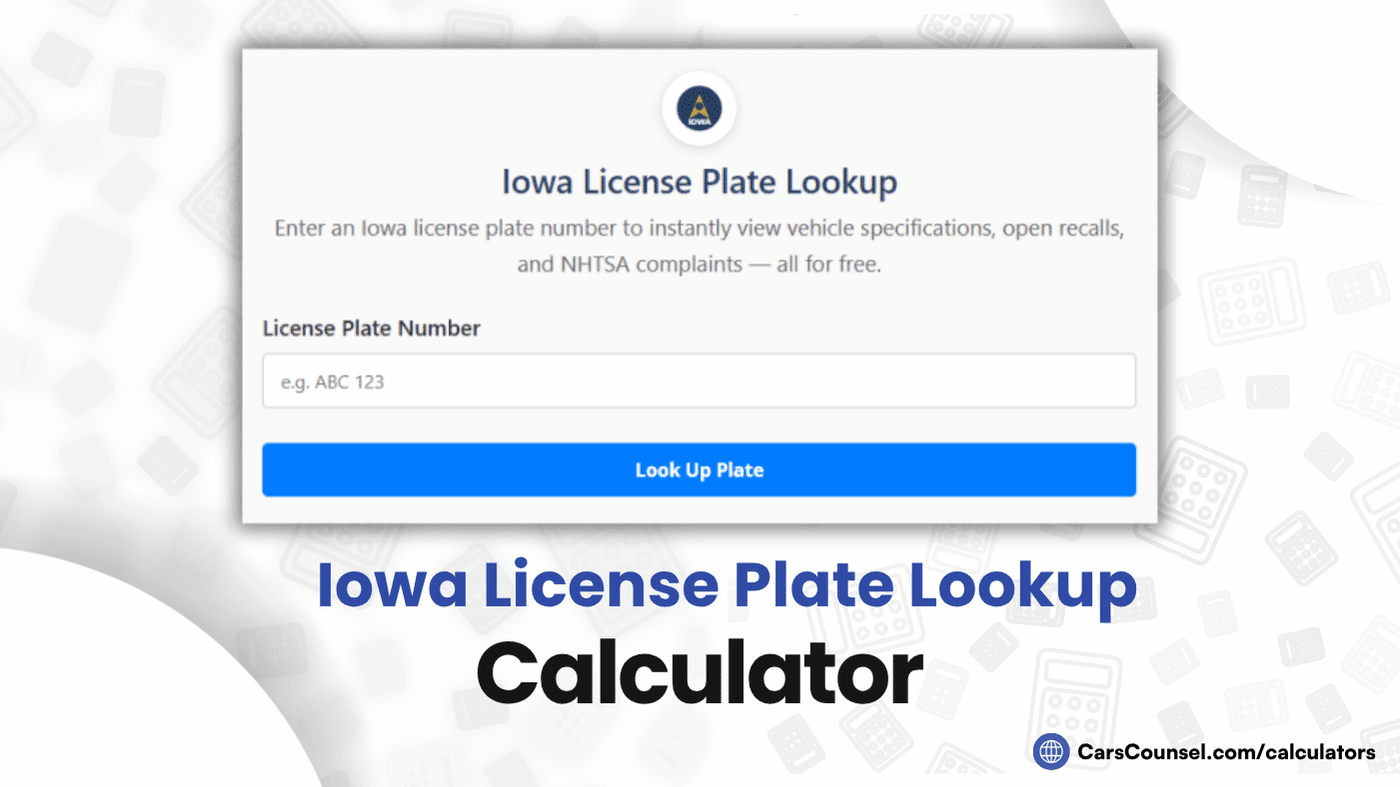 Iowa License Plate Lookup