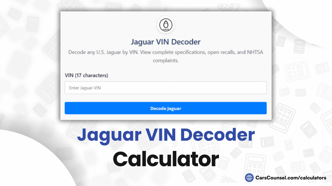 Jaguar VIN Decoder Calculator