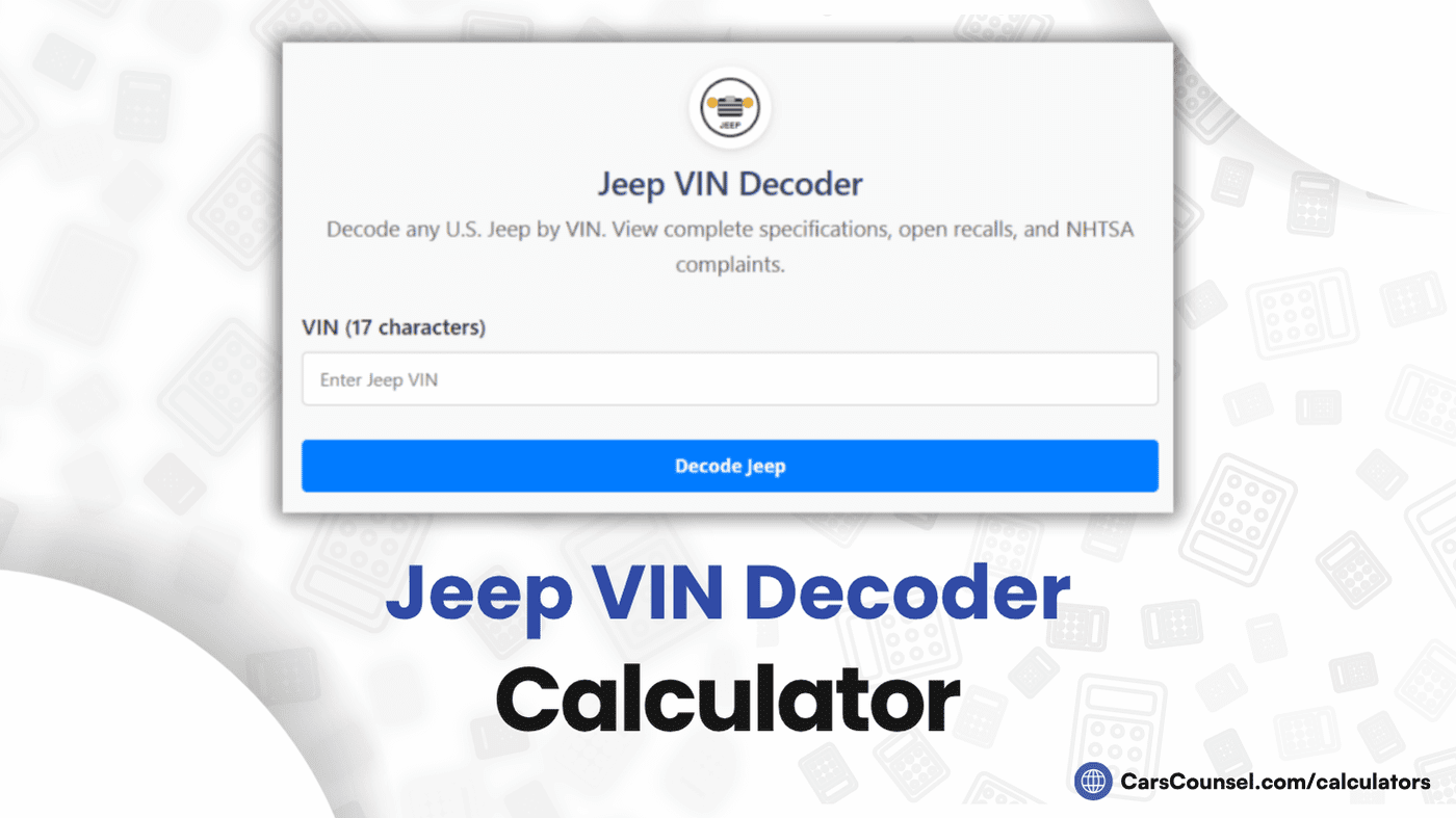 Jeep VIN Decoder Calculator