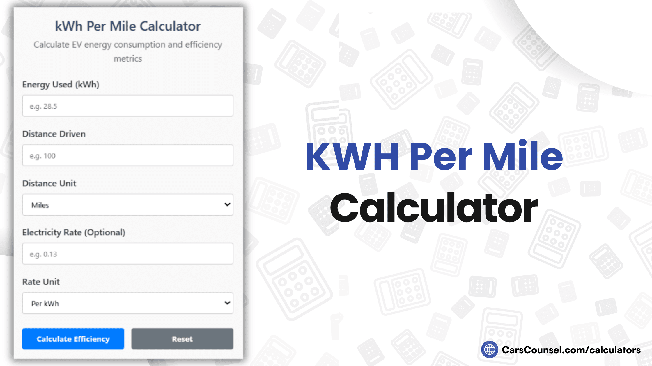 KWH Per Mile Calculator