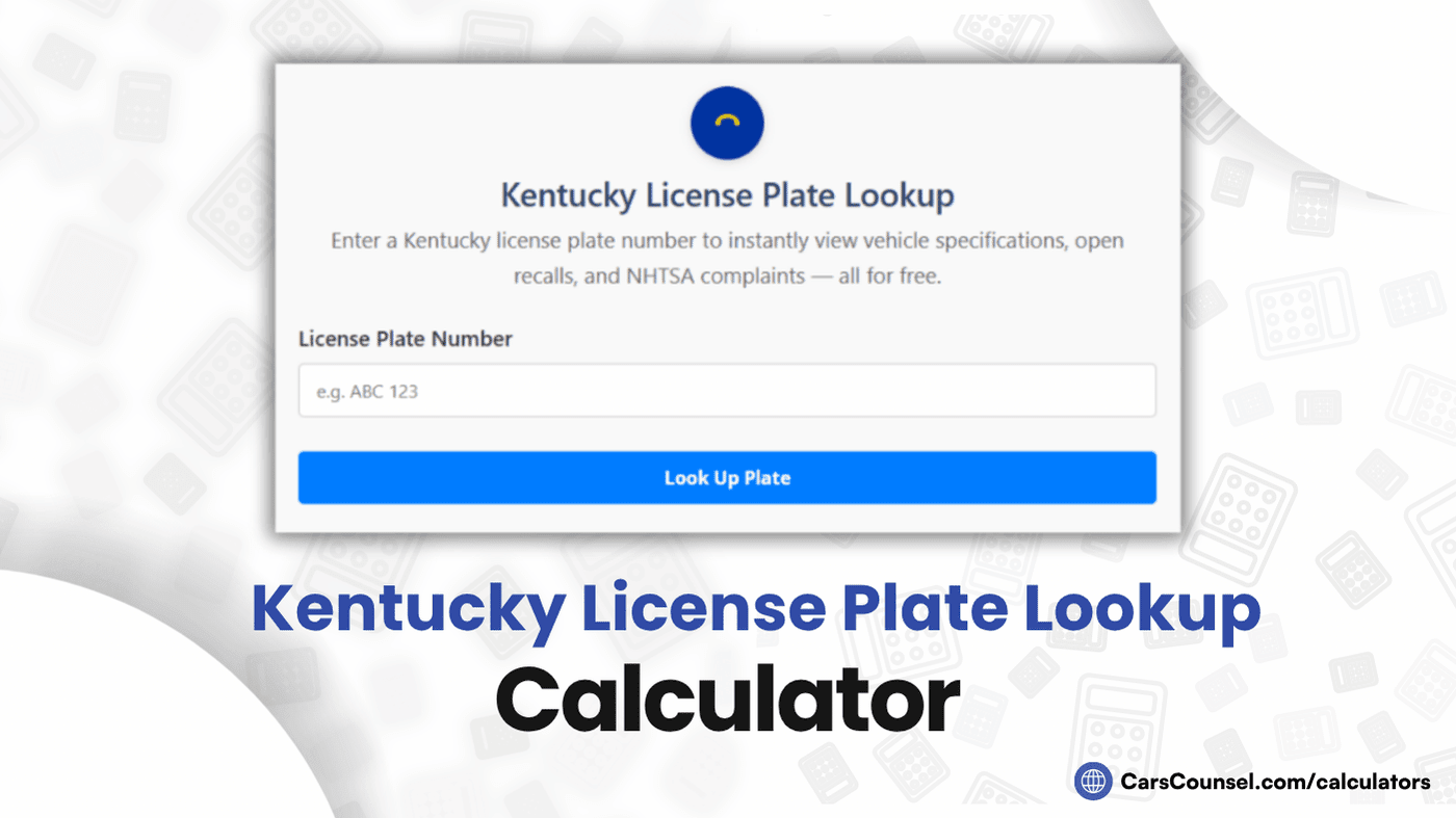 Kentucky License Plate Lookup