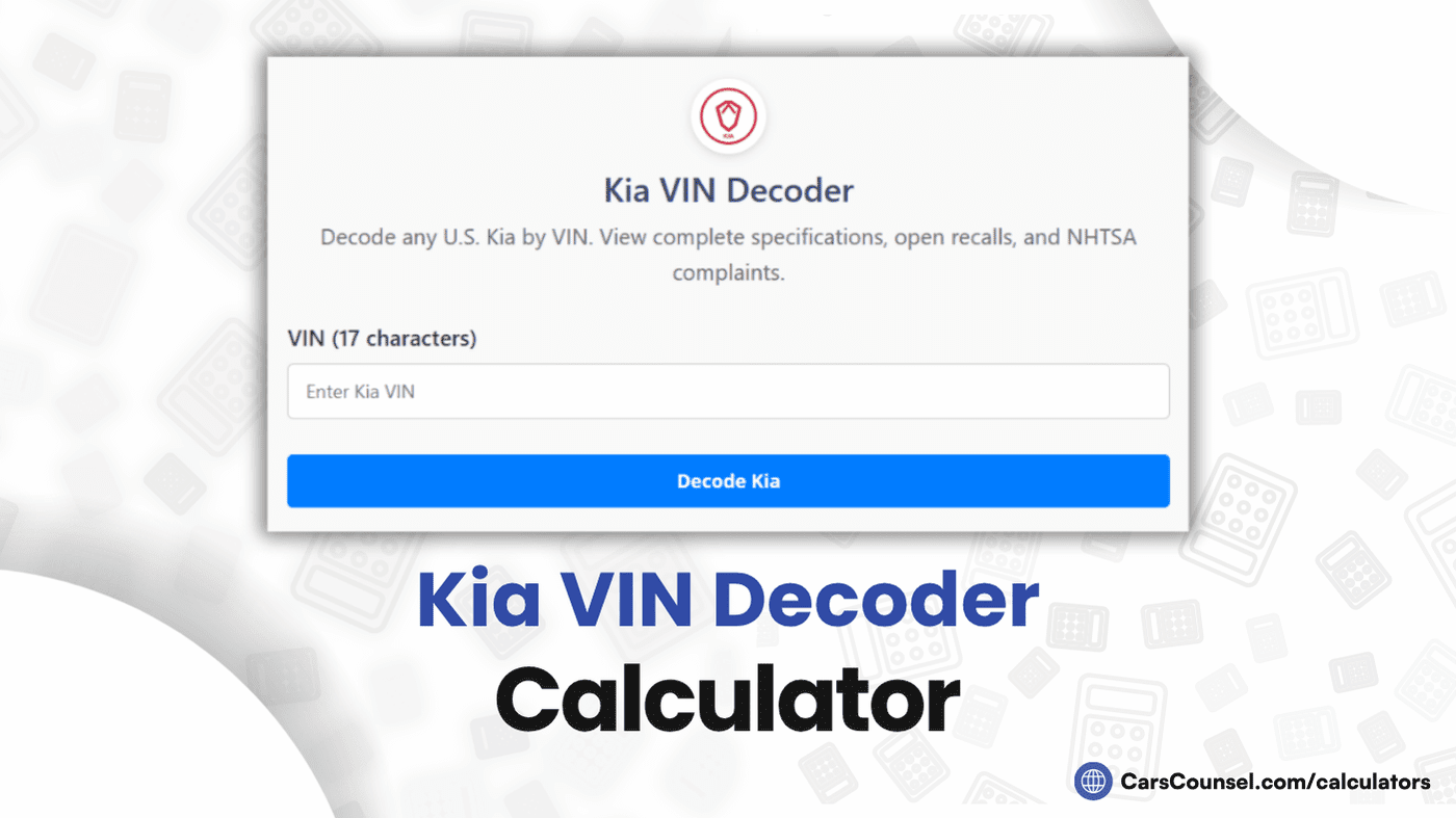 Kia VIN Decoder Calculator