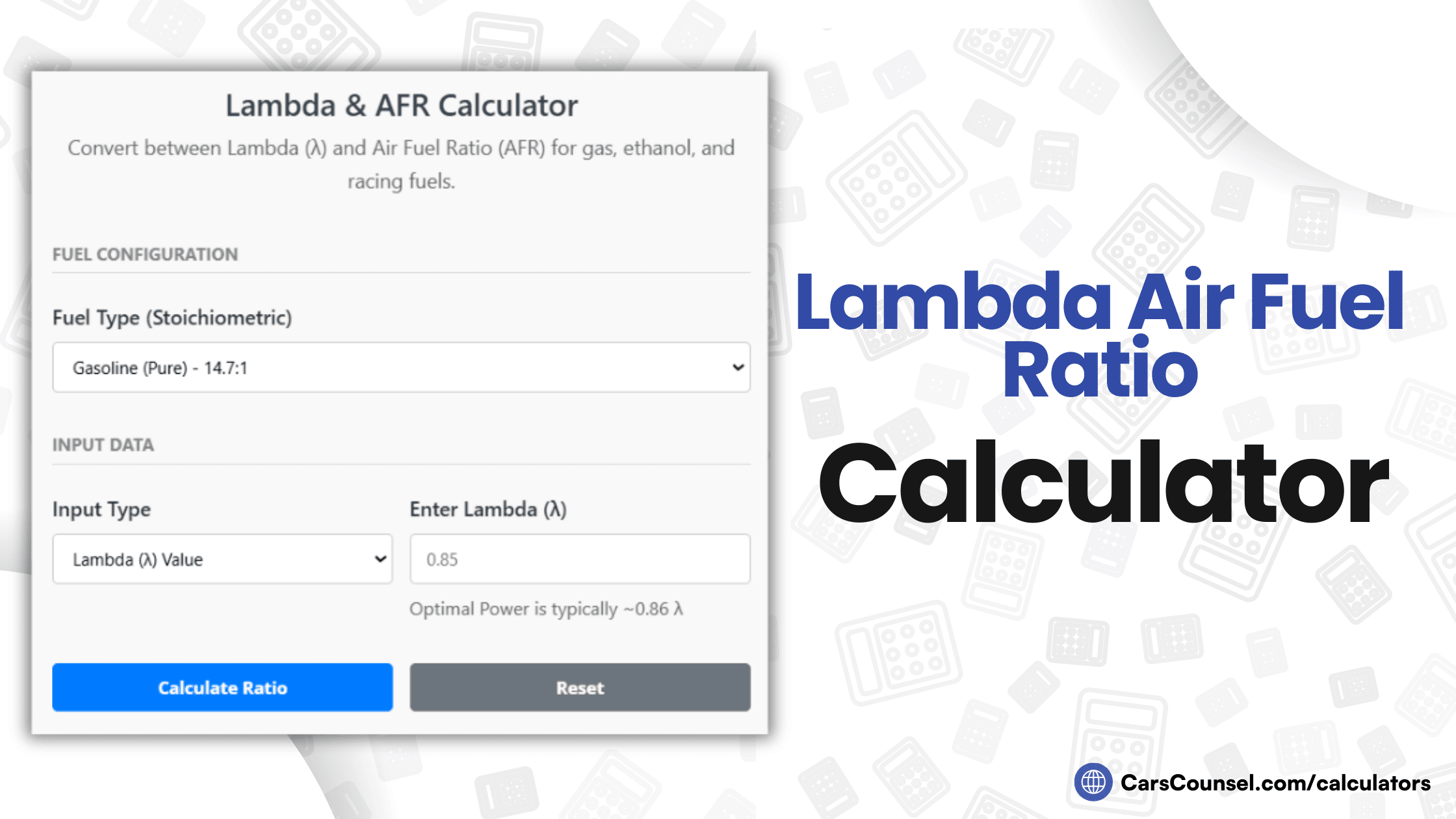 Lambda Air Fuel Ratio Calculator