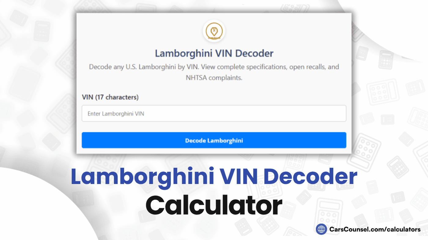 Lamborghini VIN Decoder